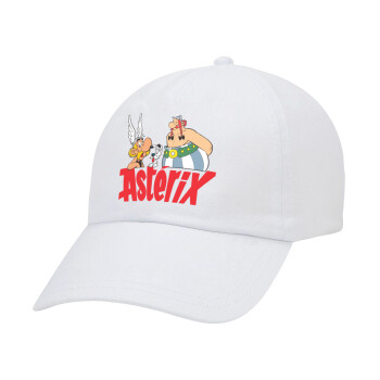 Asterix and Obelix, Καπέλο Ενηλίκων Baseball Λευκό 5-φύλλο (POLYESTER, ΕΝΗΛΙΚΩΝ, UNISEX, ONE SIZE)