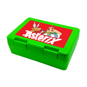 Asterix and Obelix, Children's cookie container GREEN 185x128x65mm (BPA free plastic)