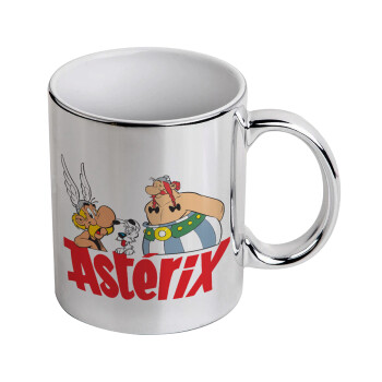 Asterix and Obelix, Mug ceramic, silver mirror, 330ml