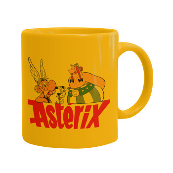 Asterix and Obelix, Ceramic coffee mug yellow, 330ml (1pcs)