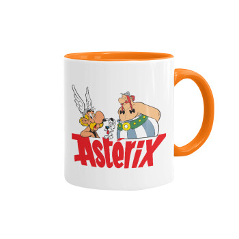 Asterix and Obelix, Κούπα χρωματιστή πορτοκαλί, κεραμική, 330ml