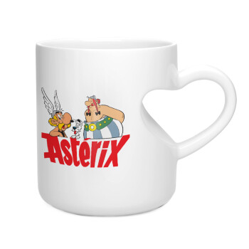 Asterix and Obelix, Κούπα καρδιά λευκή, κεραμική, 330ml
