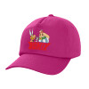 Children's Baseball Cap, 100% Cotton Twill, Fuchsia (COTTON, CHILDREN'S, UNISEX, ONE SIZE)