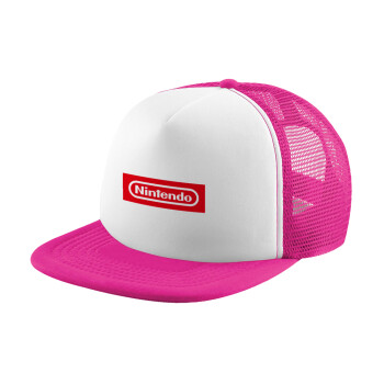 Nintendo, Καπέλο Ενηλίκων Soft Trucker με Δίχτυ Pink/White (POLYESTER, ΕΝΗΛΙΚΩΝ, UNISEX, ONE SIZE)