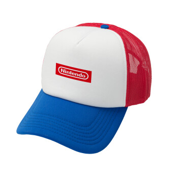 Nintendo, Καπέλο Ενηλίκων Soft Trucker με Δίχτυ Red/Blue/White (POLYESTER, ΕΝΗΛΙΚΩΝ, UNISEX, ONE SIZE)