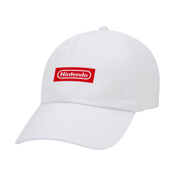Nintendo, Καπέλο Ενηλίκων Baseball Λευκό 5-φύλλο (POLYESTER, ΕΝΗΛΙΚΩΝ, UNISEX, ONE SIZE)