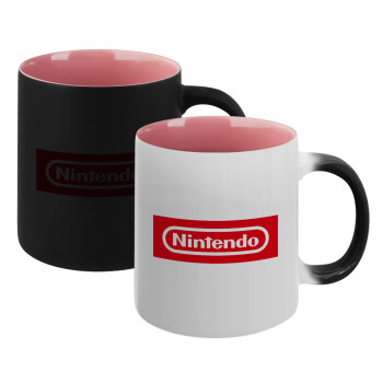 Nintendo, Κούπα Μαγική εσωτερικό ΡΟΖ, κεραμική 330ml που αλλάζει χρώμα με το ζεστό ρόφημα (1 τεμάχιο)