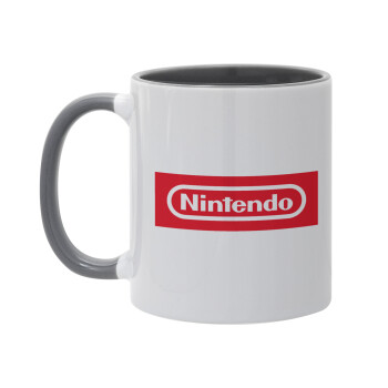 Nintendo, Κούπα χρωματιστή γκρι, κεραμική, 330ml