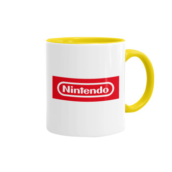 Nintendo, Κούπα χρωματιστή κίτρινη, κεραμική, 330ml