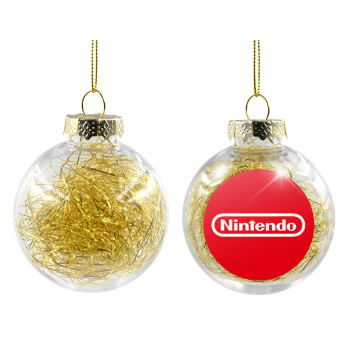 Nintendo, Transparent Christmas tree ball ornament with gold filling 8cm