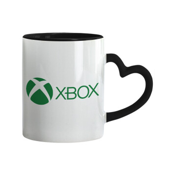 xbox, Mug heart black handle, ceramic, 330ml