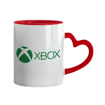 xbox, Mug heart red handle, ceramic, 330ml