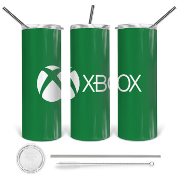 xbox, 360 Eco friendly ποτήρι θερμό (tumbler) από ανοξείδωτο ατσάλι 600ml, με μεταλλικό καλαμάκι & βούρτσα καθαρισμού