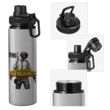 PUBG battleground royale, Metallic water bottle with safety cap, 850ml aluminum