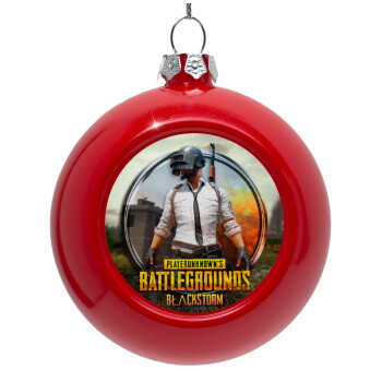 PUBG battleground royale, Στολίδι Χριστουγεννιάτικη μπάλα δένδρου Κόκκινη 8cm