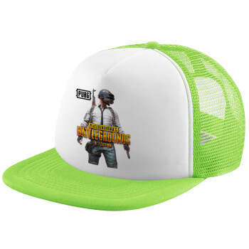 PUBG battleground royale, Καπέλο Ενηλίκων Soft Trucker με Δίχτυ ΠΡΑΣΙΝΟ/ΛΕΥΚΟ (POLYESTER, ΕΝΗΛΙΚΩΝ, ONE SIZE)