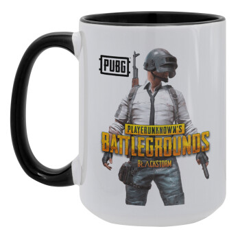 PUBG battleground royale, Κούπα Mega 15oz, κεραμική Μαύρη, 450ml