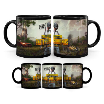 PUBG battleground royale, Κούπα Μαύρη, κεραμική, 330ml