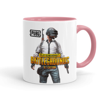 PUBG battleground royale, Κούπα χρωματιστή ροζ, κεραμική, 330ml