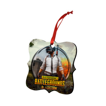 PUBG battleground royale, Christmas ornament polygon wooden 7.5cm