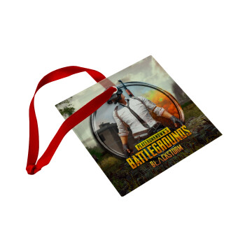 PUBG battleground royale, Christmas ornament, glass square ornament 9x9cm