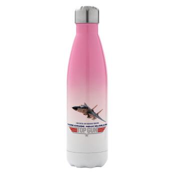 Top Gun, Metal mug thermos Pink/White (Stainless steel), double wall, 500ml