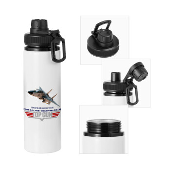 Top Gun, Metal water bottle with safety cap, aluminum 850ml