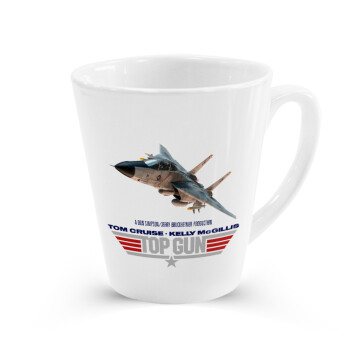 Top Gun, Κούπα κωνική Latte Λευκή, κεραμική, 300ml