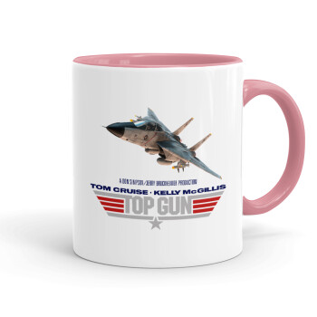 Top Gun, Κούπα χρωματιστή ροζ, κεραμική, 330ml