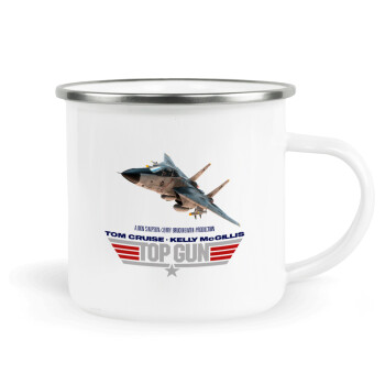 Top Gun, Metallic enamel cup white 360ml