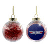 Transparent Christmas tree ball ornament with red filling 8cm