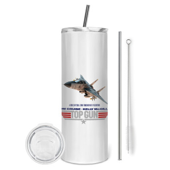 Top Gun, Tumbler stainless steel 600ml, with metal straw & cleaning brush