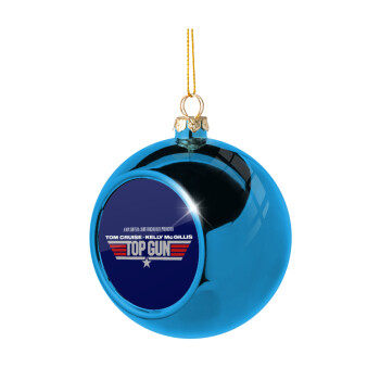 Top Gun, Blue Christmas tree ball ornament 8cm