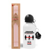 Easter Set, metallic aluminum bottle (500ml) & aromatic flat Easter candle (30cm) (PINK)