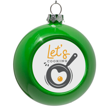 Let's cooking, Green Christmas tree ornament bauble 8cm