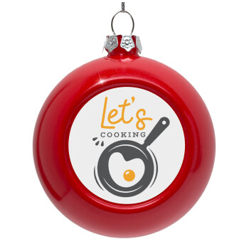 Let's cooking, Red Christmas tree ornament bauble 8cm