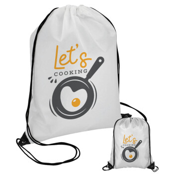 Let's cooking, Pouch bag with black cords (1 piece)