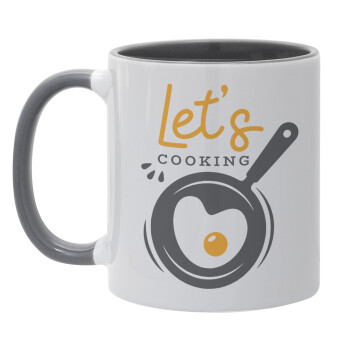 Let's cooking, Mug colored grey, ceramic, 330ml