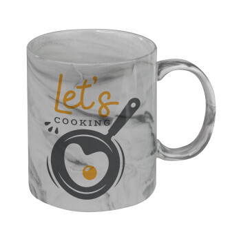 Let's cooking, Mug ceramic marble style, 330ml