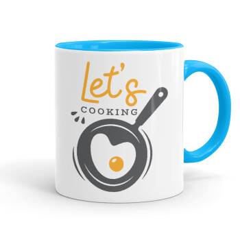 Let's cooking, Κούπα χρωματιστή γαλάζια, κεραμική, 330ml