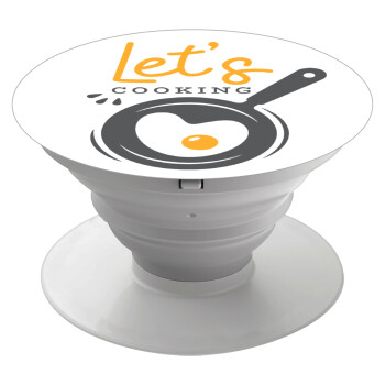 Let's cooking, Phone Holders Stand  White Hand-held Mobile Phone Holder