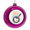 Purple Christmas tree ornament bauble 8cm