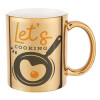 Mug ceramic, gold mirror, 330ml