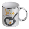 Mug ceramic, silver mirror, 330ml