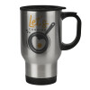 Stainless steel travel mug with lid, double wall 450ml