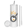 Tumbler stainless steel 600ml, with metal straw & cleaning brush