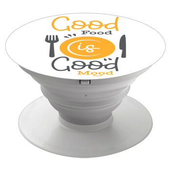 Good food, Good mood. , Phone Holders Stand  Λευκό Βάση Στήριξης Κινητού στο Χέρι