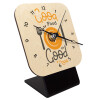 Quartz Table clock in natural wood (10cm)