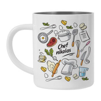 Chef με όνομα, Mug Stainless steel double wall 450ml