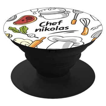 Chef με όνομα, Phone Holders Stand  Black Hand-held Mobile Phone Holder